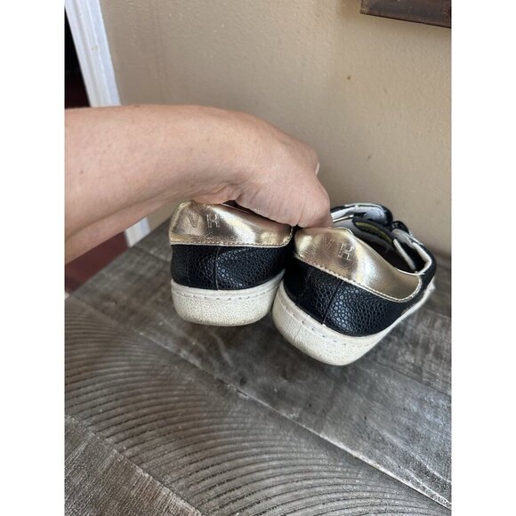 VINTAGE HAVANA Bianca black pebbled Women’s Fashion Sneakers shoes size 7 - Picture 4 of 5